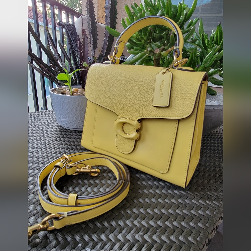 Coach Tabby Purse Soft Yellow Brown Sued Interior